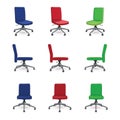 Vector illustration of a home chair Set of office chairs in differnt colors